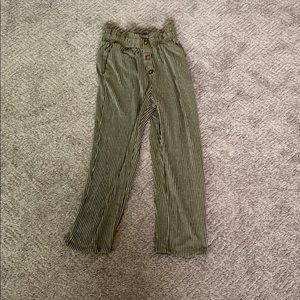 Navy green striped pants